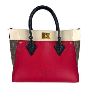 Louis Vuitton Monogram Leather On My Side Shoulder Canvas Leather Rouge Pilat